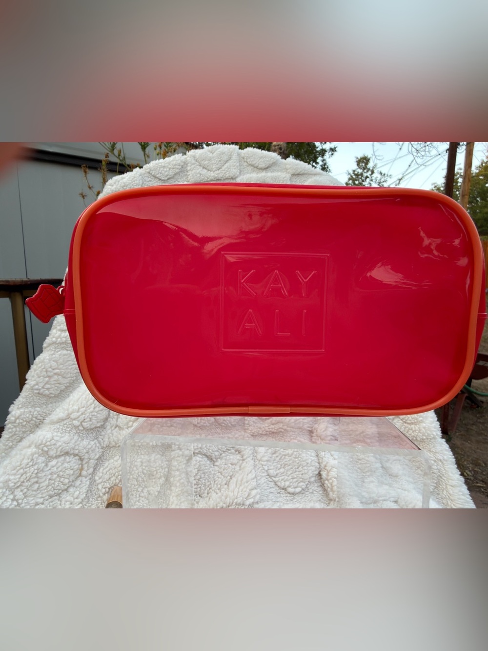 KAYALI Hot Pink Mini Bag - Shiny Patent Cosmetic Pouch